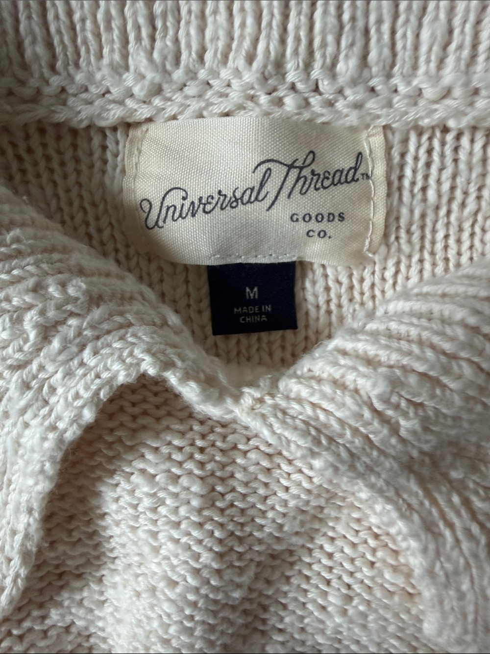 Universal Thread Cream Scallop Collar Short Sleeve Knit Sweater - Picture 2 of 6